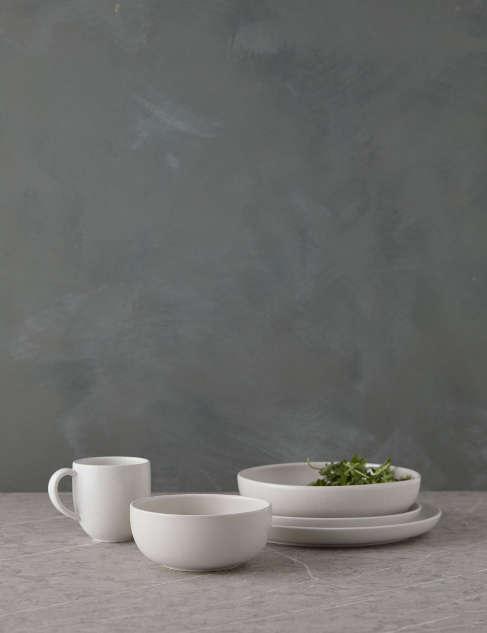 Pacifica salt white Dinnerware 5-Piece Place Setting by Casafina