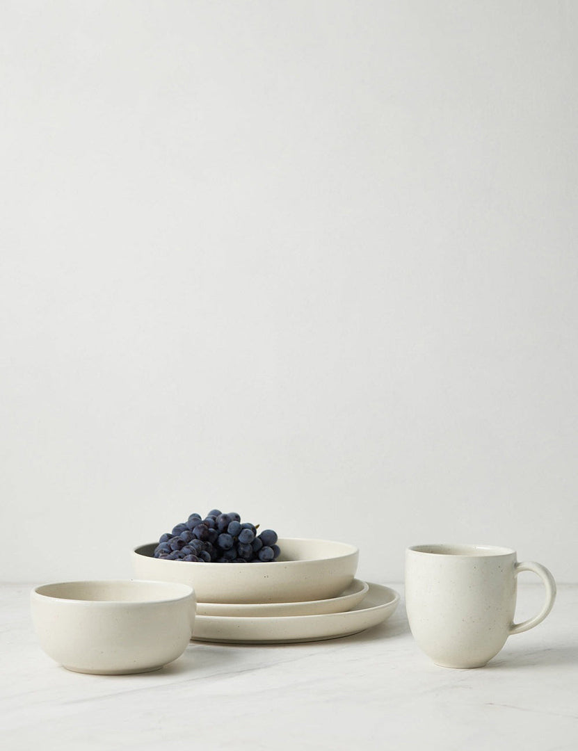 #color::vanilla #style::5-piece-set | Pacifica Vanilla-toned Dinnerware 5-Piece Place Setting by Casafina
