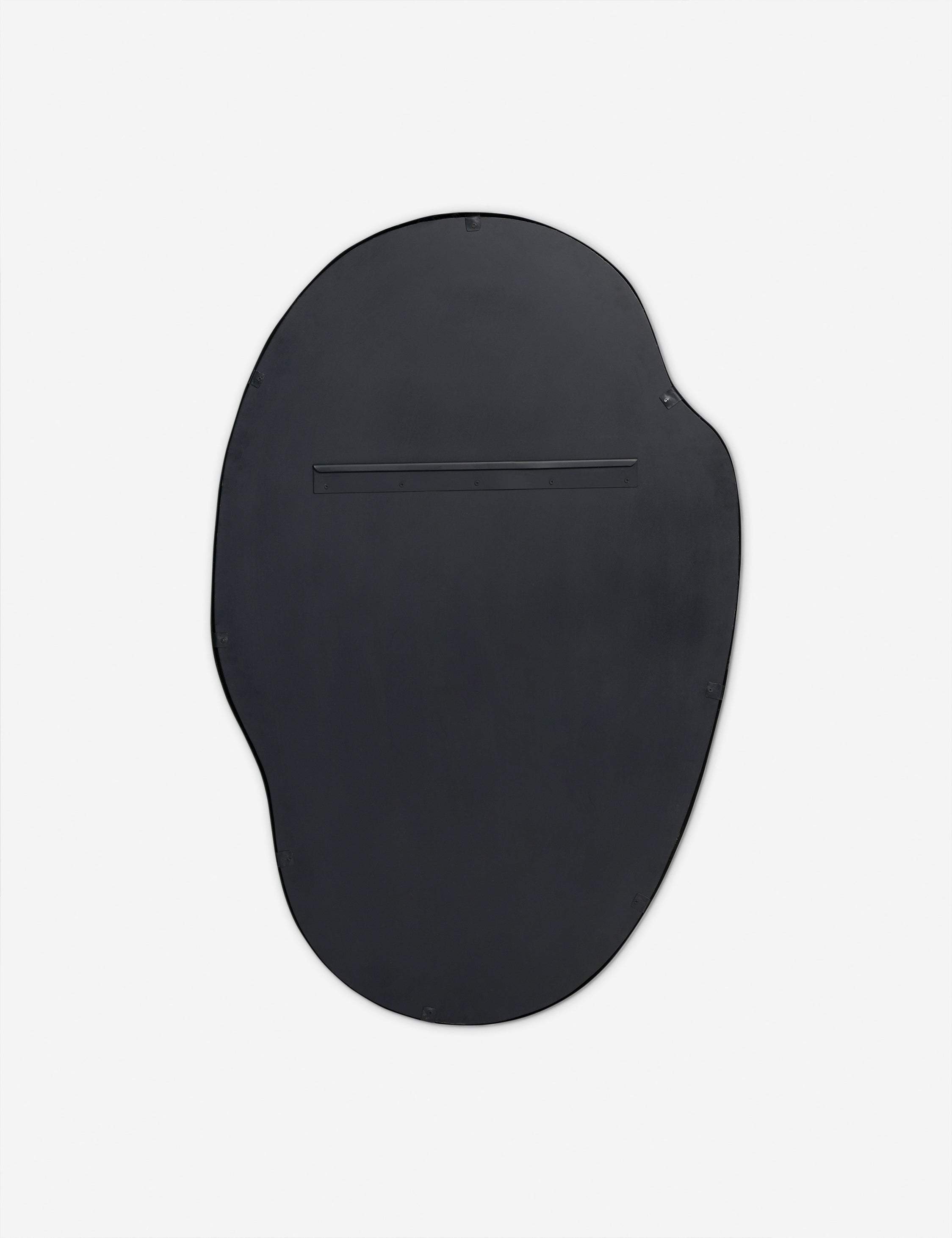 Back of the Puddle slim frame wall mirror in charcoal
