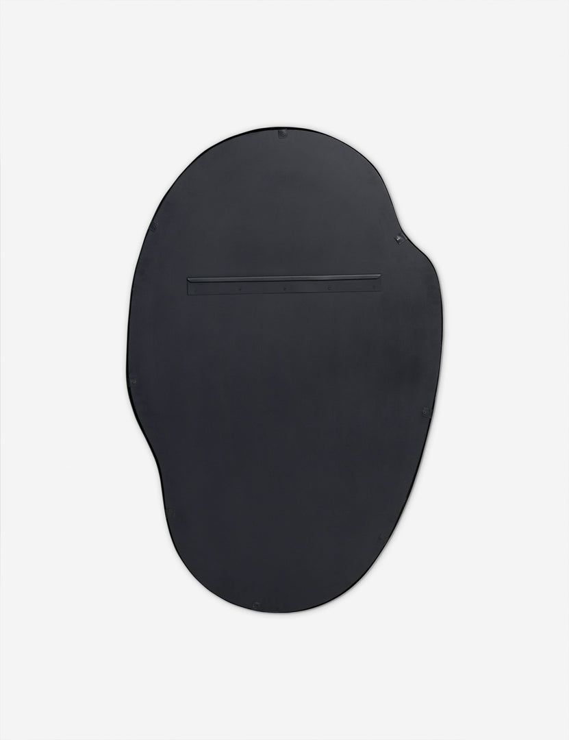 #color::black #size::large | Back of the Puddle slim frame wall mirror in charcoal