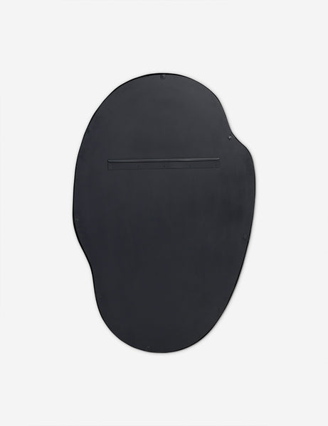 #color::black #size::large | Back of the Puddle slim frame wall mirror in charcoal