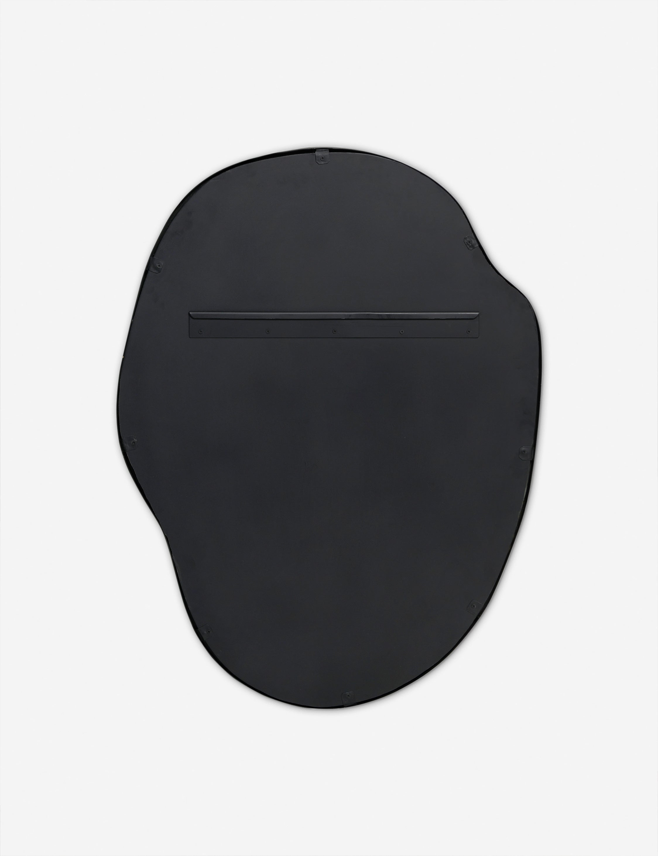 Back of the Puddle slim frame wall mirror in charcoal