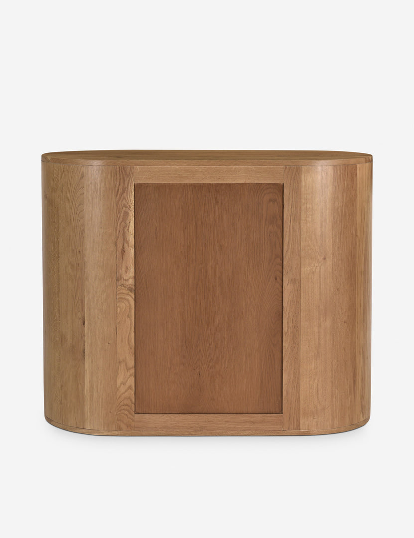 | Back of the Kono 2-door curved oak cabinet.