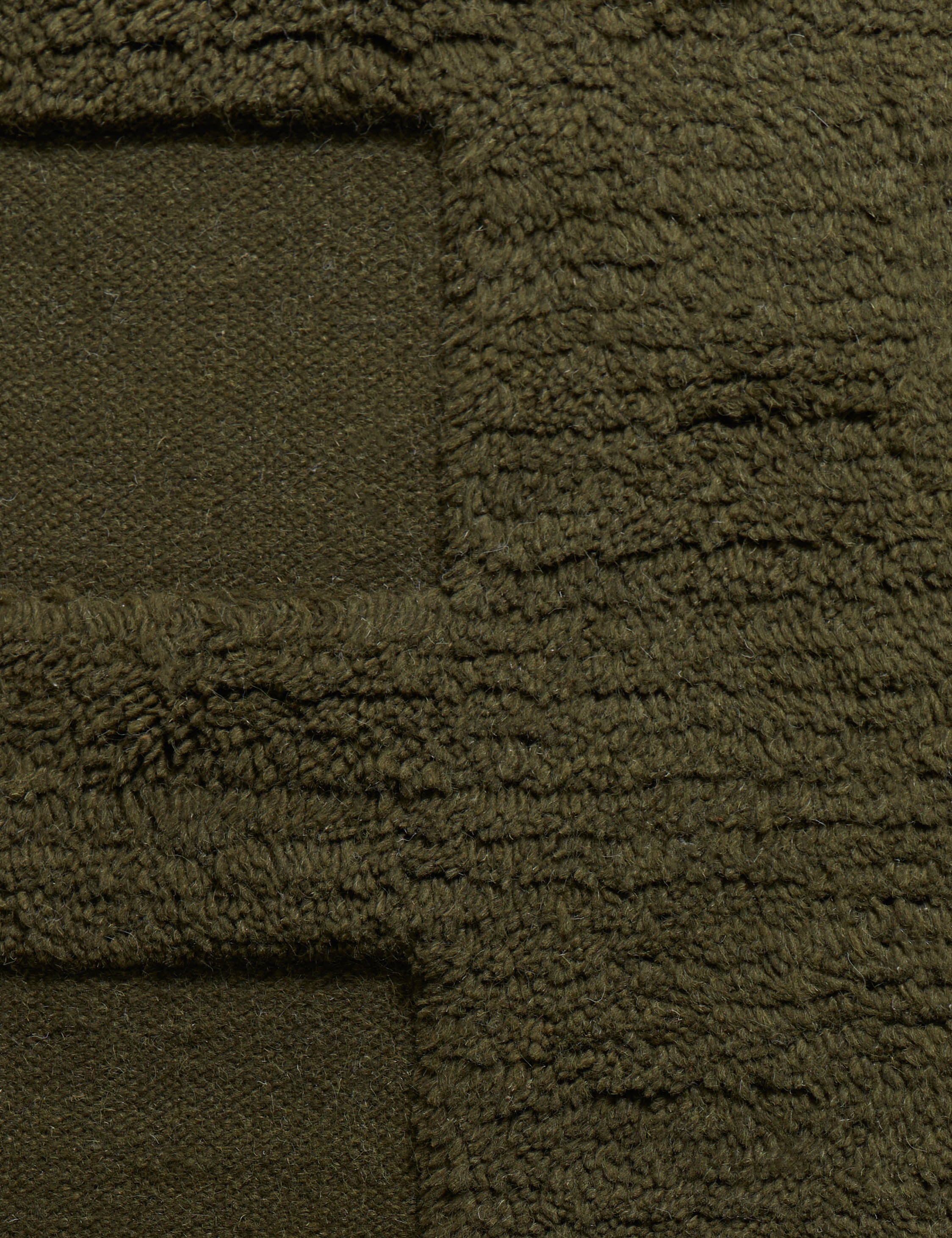Raita subtle bar patter fringe area rug in moss green