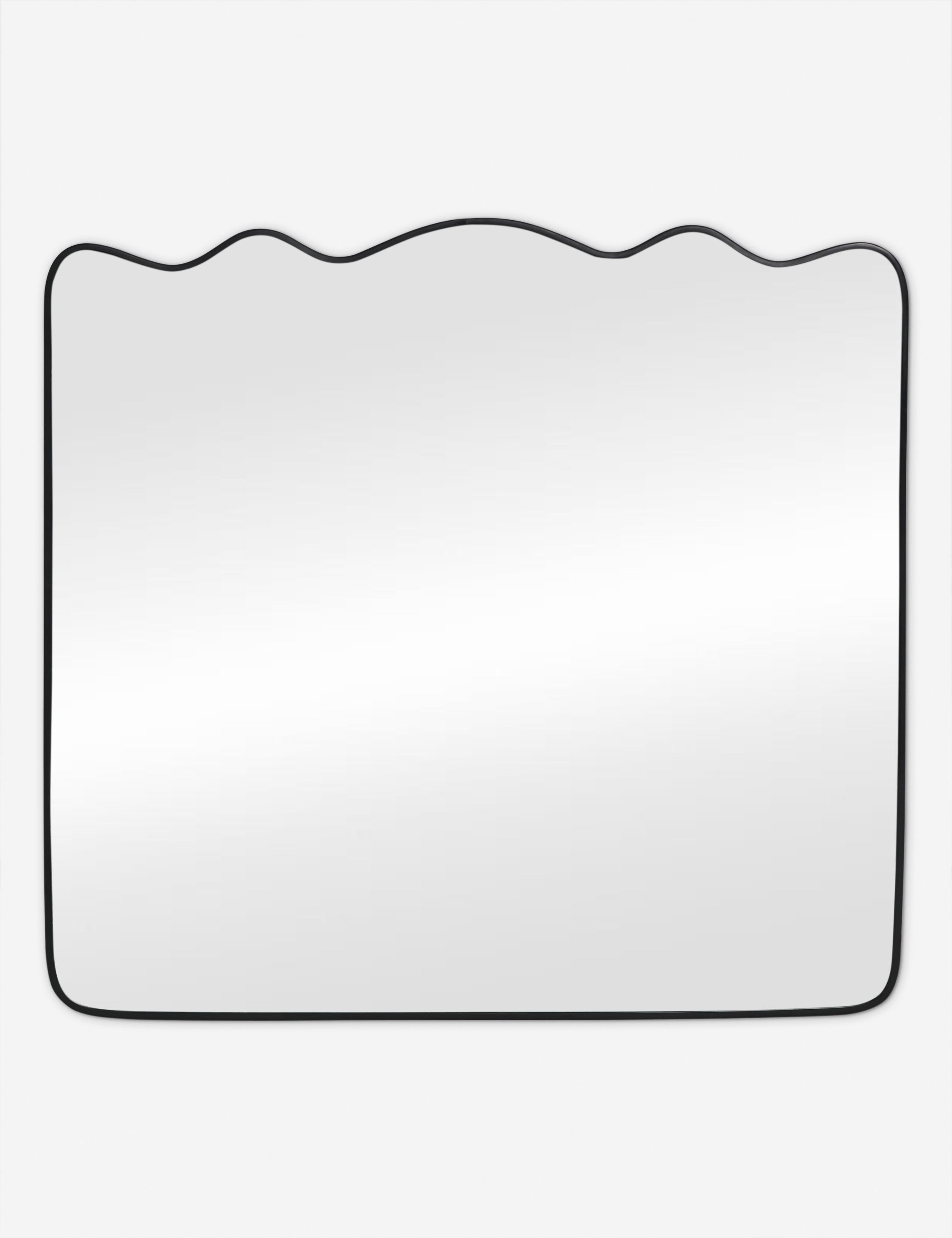 Rook wavy slim frame mantel mirror in charcoal