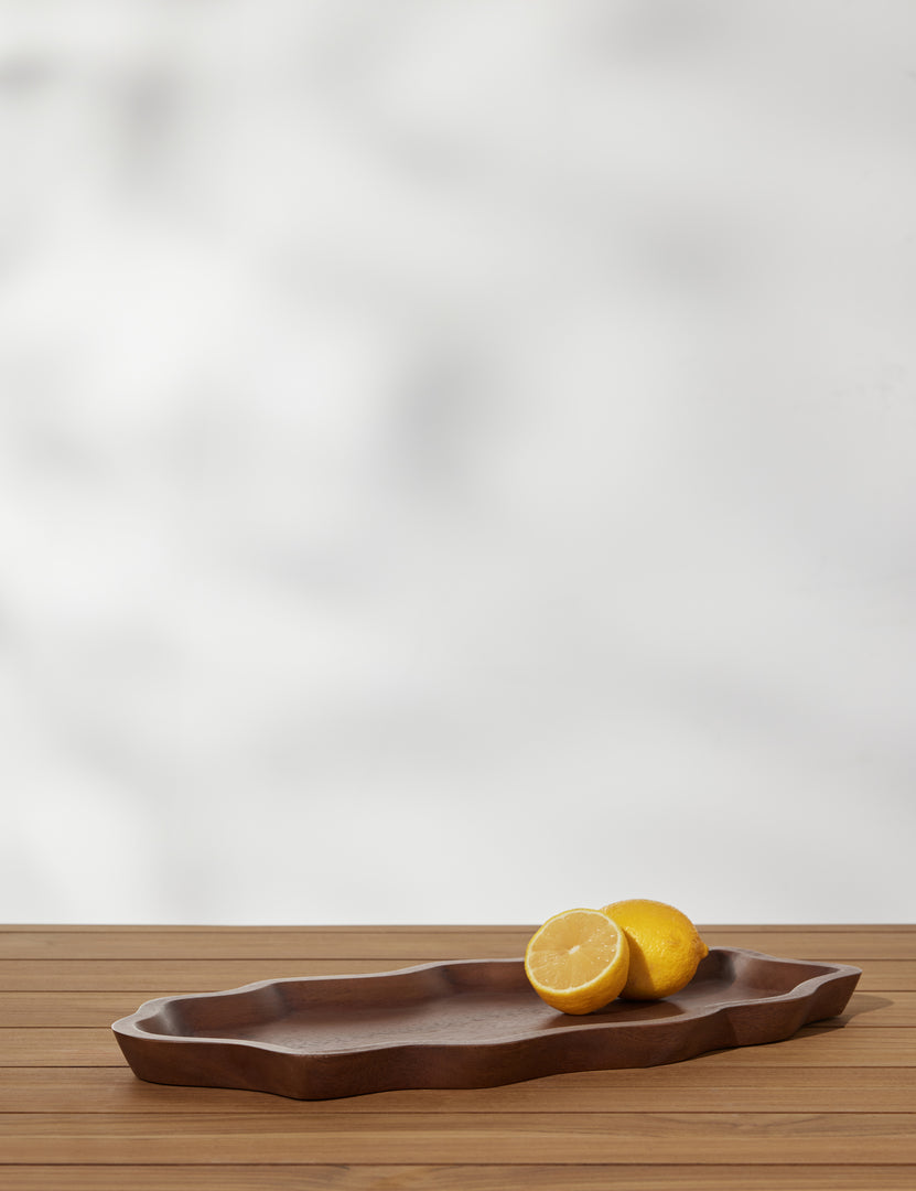 #color::acacia | Ruffle walnut wood Serving Tray by Sarah Sherman Samuel