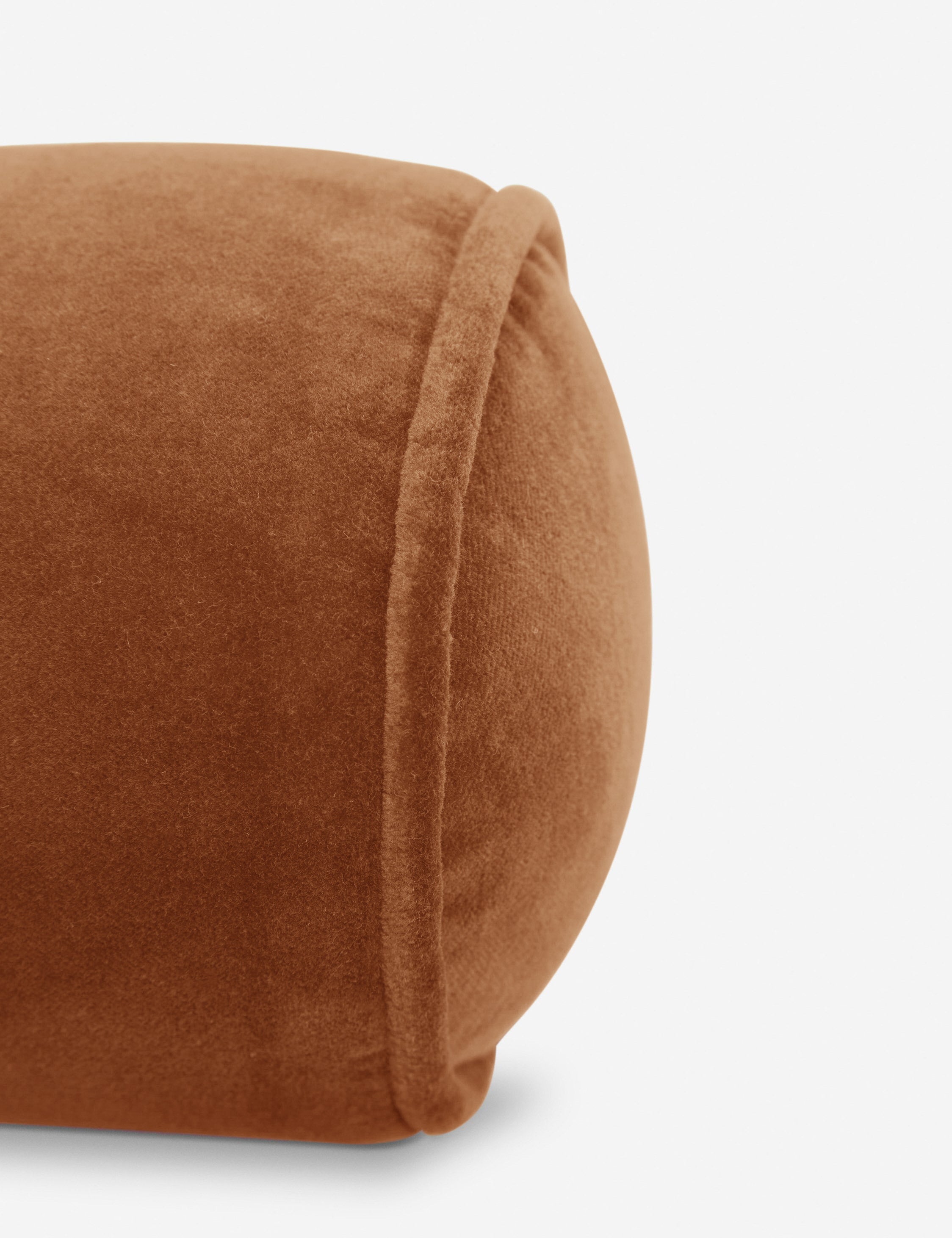 Sabine burnt orange velvet cylindrical bolster pillow