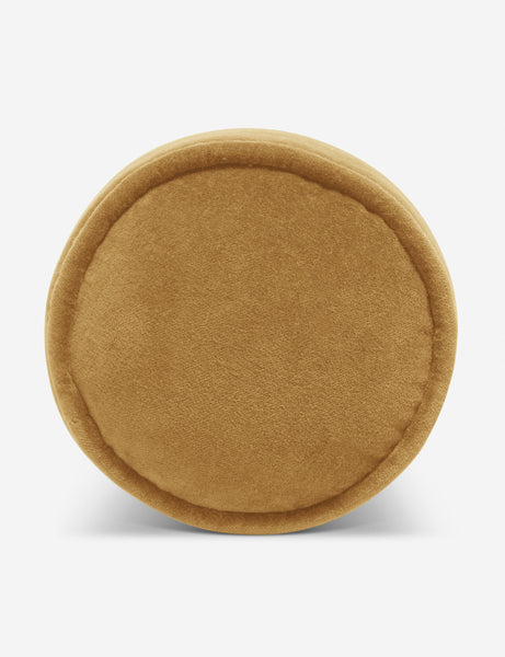 #color::mustard | Sabine mustard yellow velvet cylindrical bolster