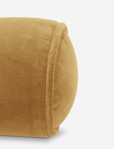 #color::mustard | Sabine mustard yellow velvet cylindrical bolster