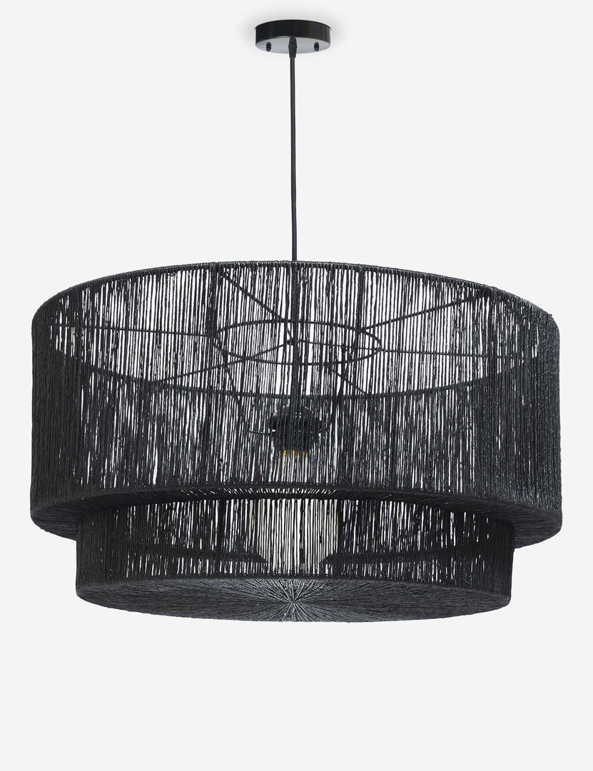 #color::black | Sayan black jute-wrapped pendant light