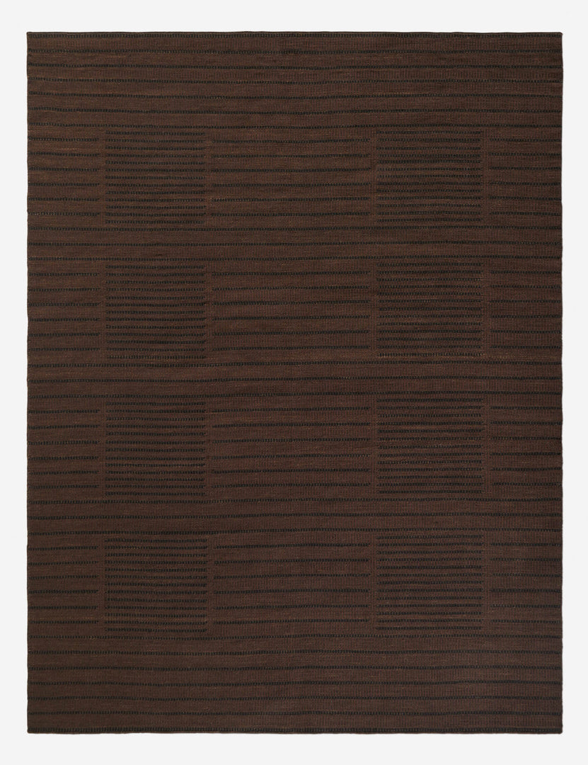 #color::brown #size::2--x-3- #size::2-6--x-8--runner #size::3--x-5- #size::5--x-8- #size::6--x-9- #size::8--x-10- #size::9--x-12- #size::10--x-14- | Shere handwoven striped outdoor rug by Sarah Sherman Samuel in Brown