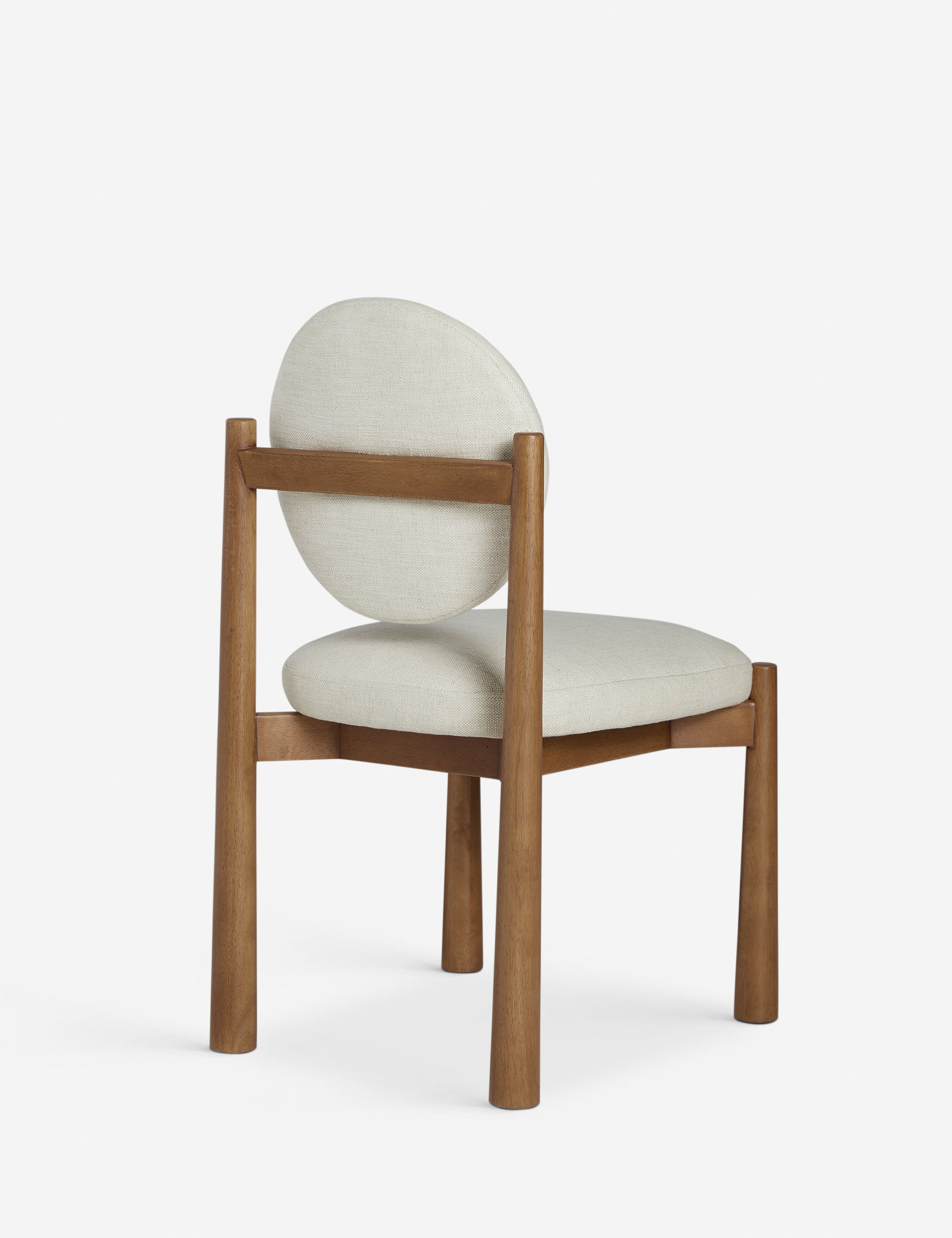 Angled back view of the Truett modern dining chair.