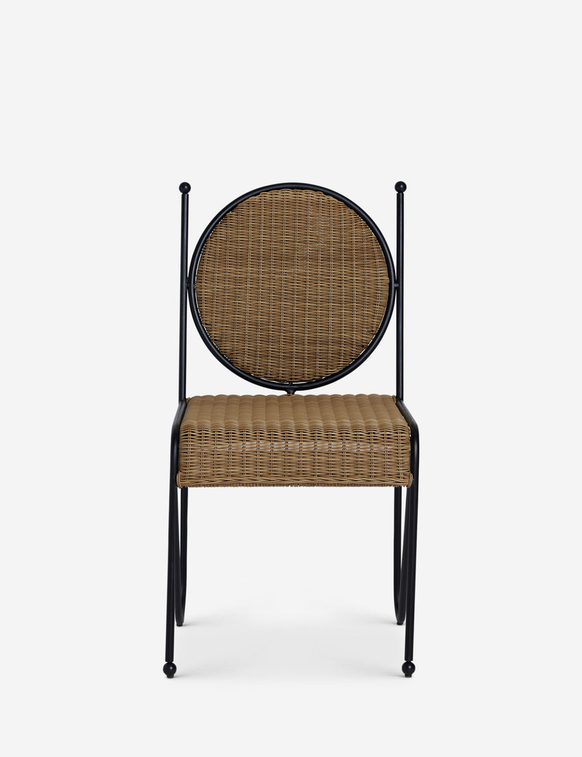 #color::natural | Ziggy modern wicker outdoor dining chair by Sarah Sherman Samuel.
