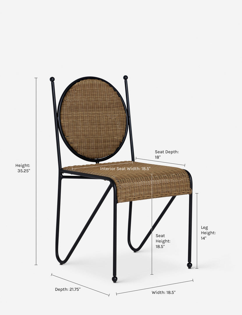 #color::natural | Dimensions on the Ziggy Indoor Outdoor Dining Chair