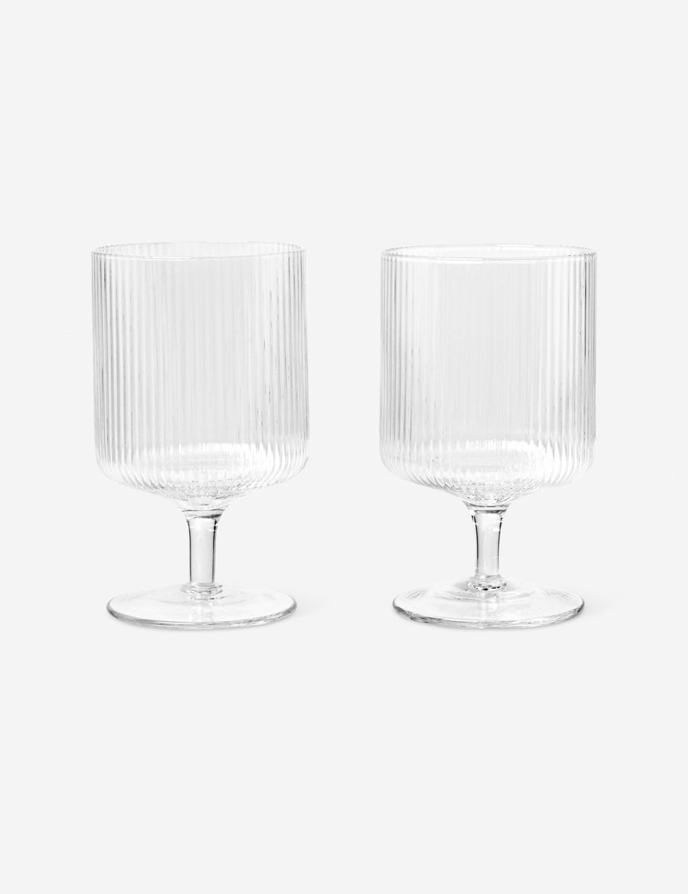 Set of two rian ripple wine glasses
