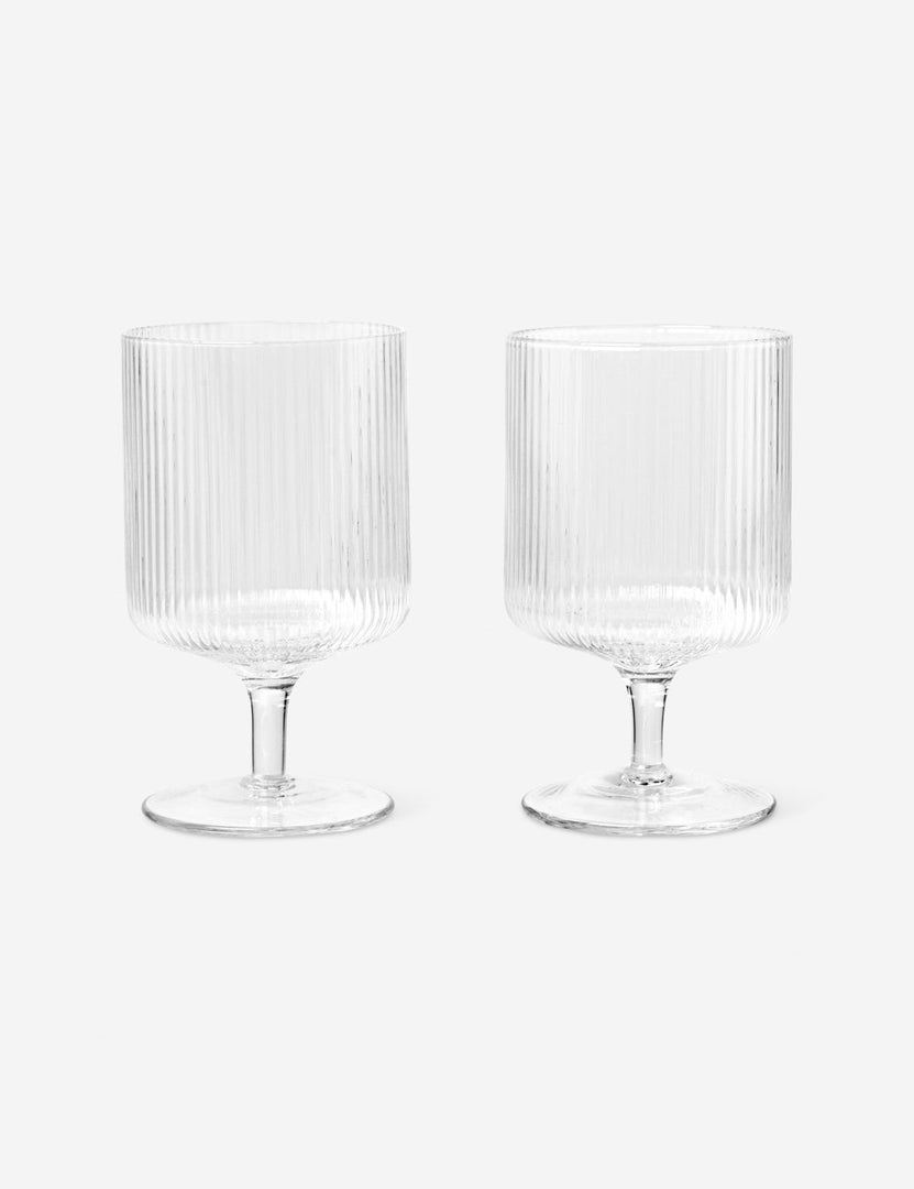 #color::clear #style::wine-glasses--set-of-2 | Set of two rian ripple wine glasses