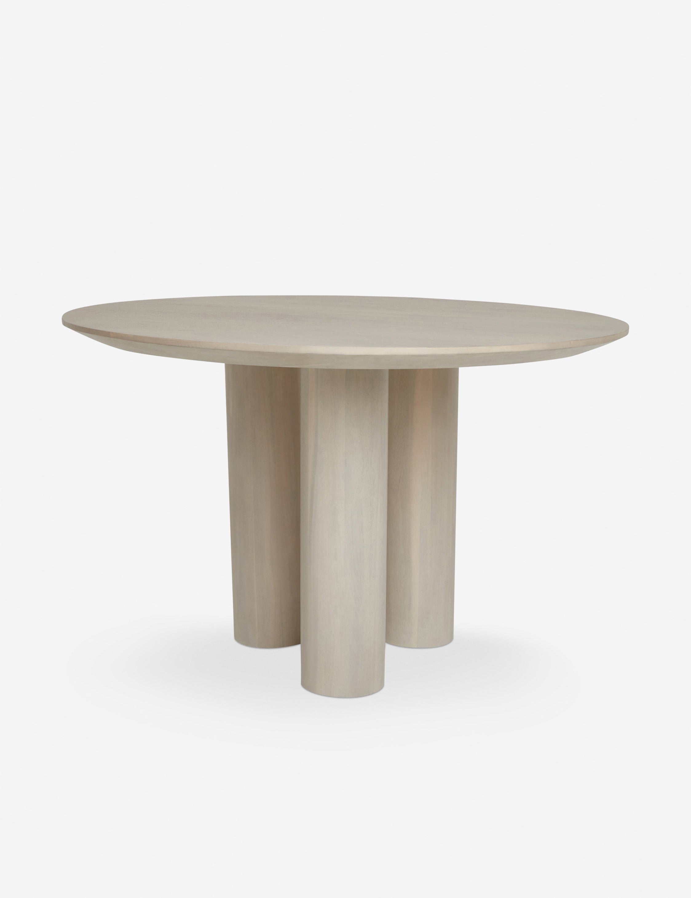 Mojave White Wooden Round Dining Table