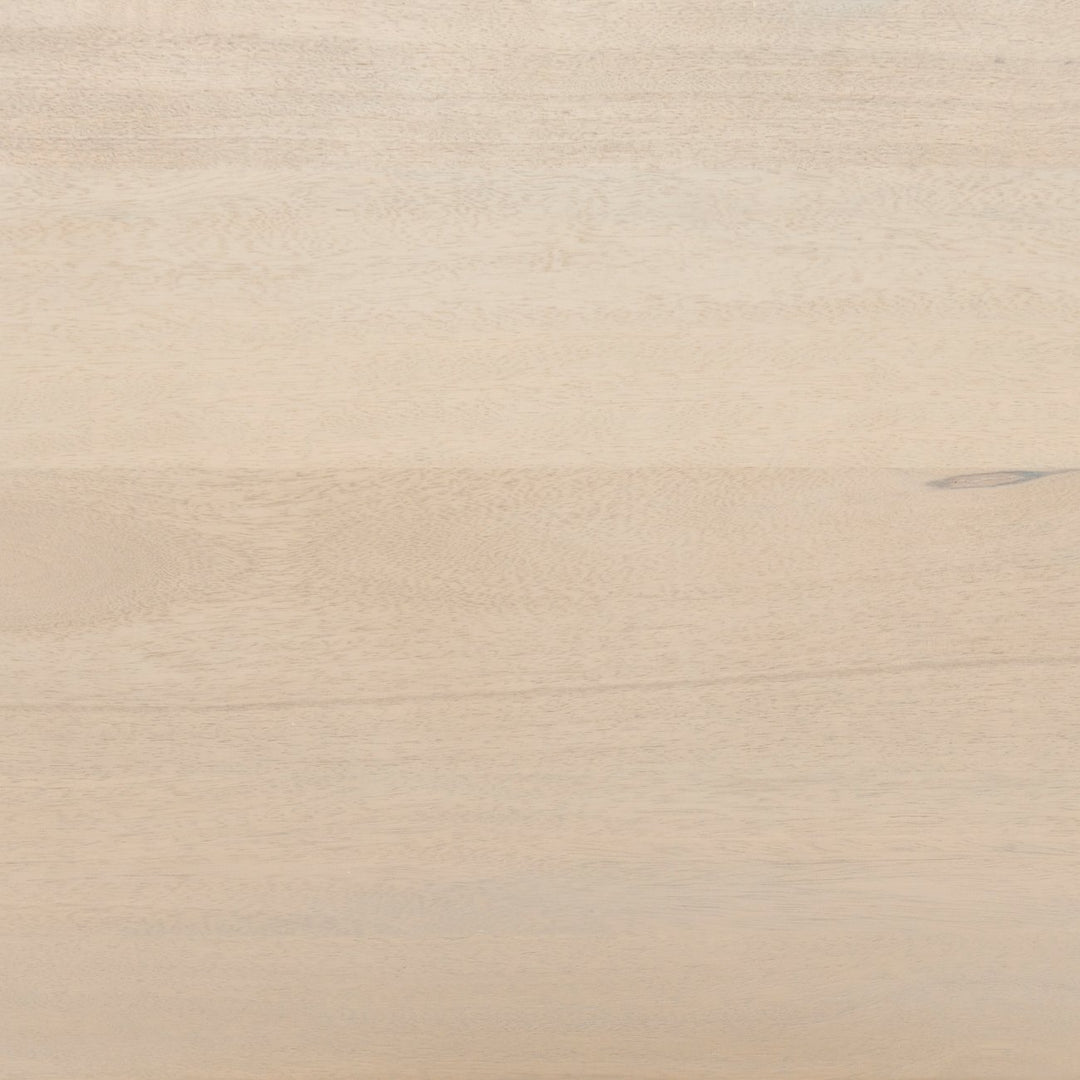 #color::natural | Detailed shot of the whitewashed mango wood on the Hannah whitewashed mango wood cabinet with cane doors