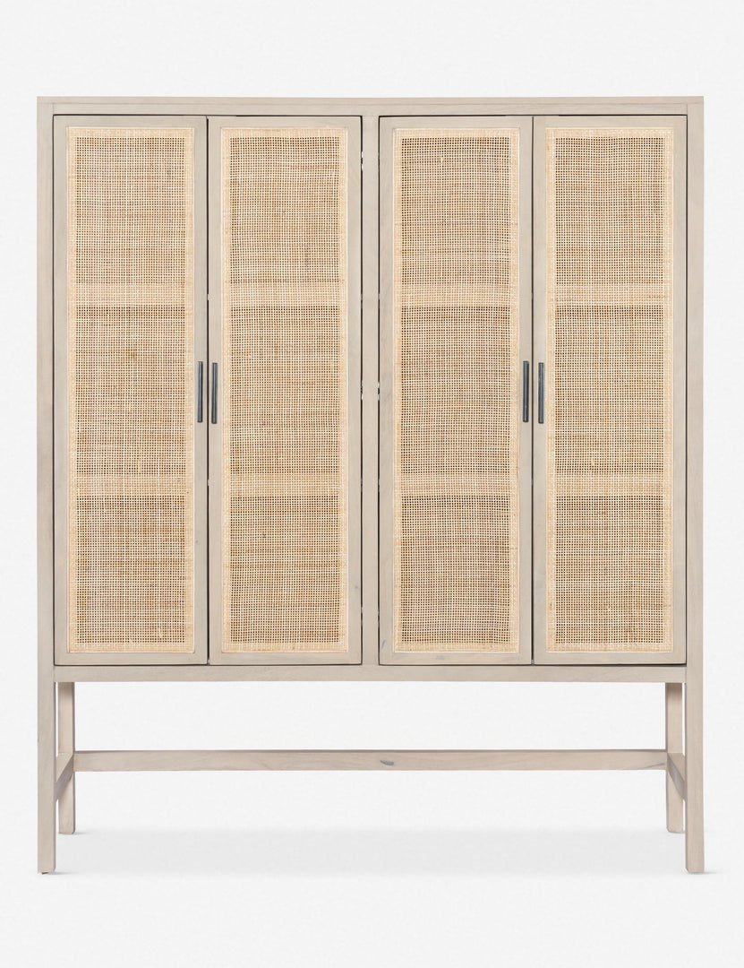 #color::natural | Hannah whitewashed mango wood cabinet with cane doors