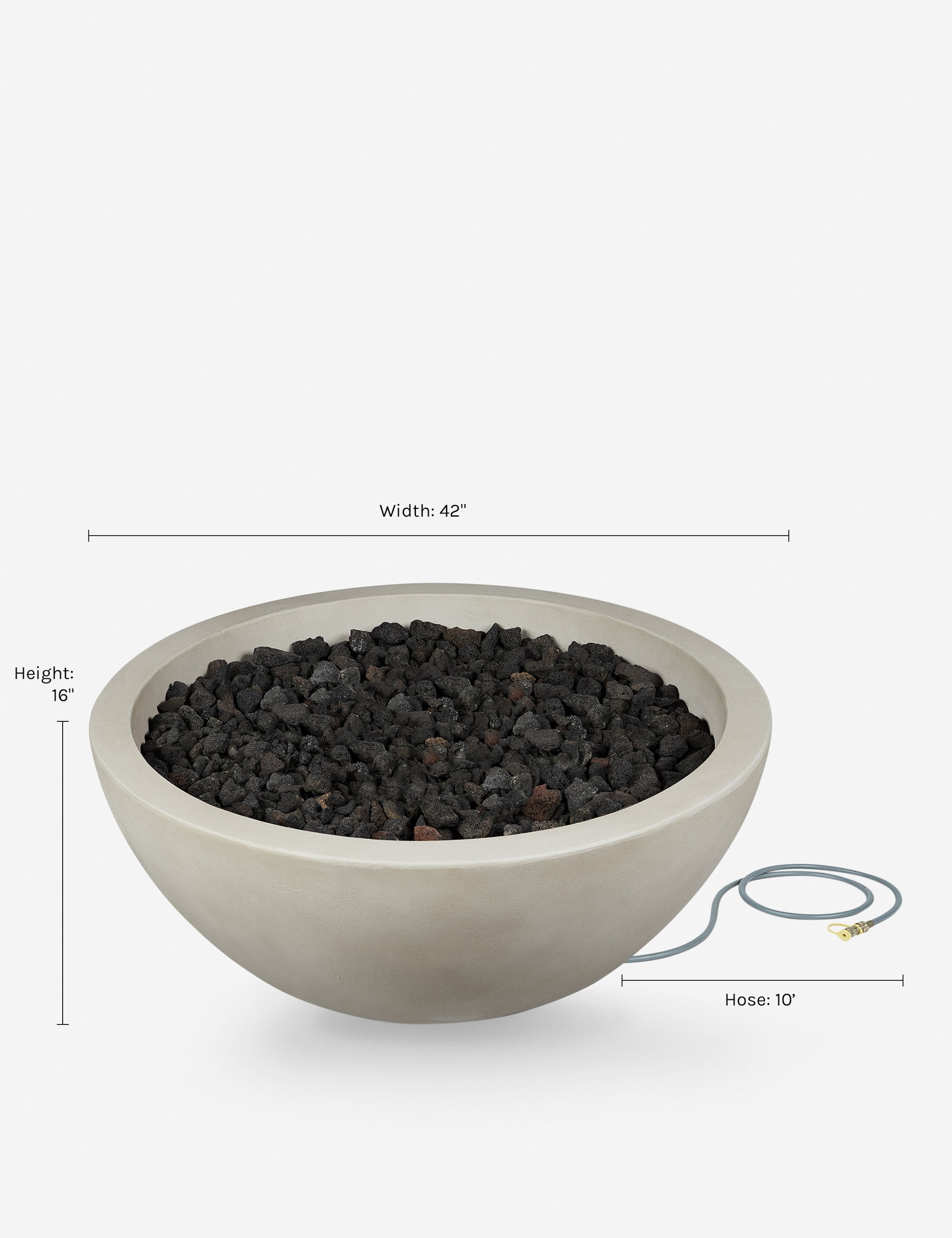 Dimensions on the Benno fog 42 inch round fire bowl
