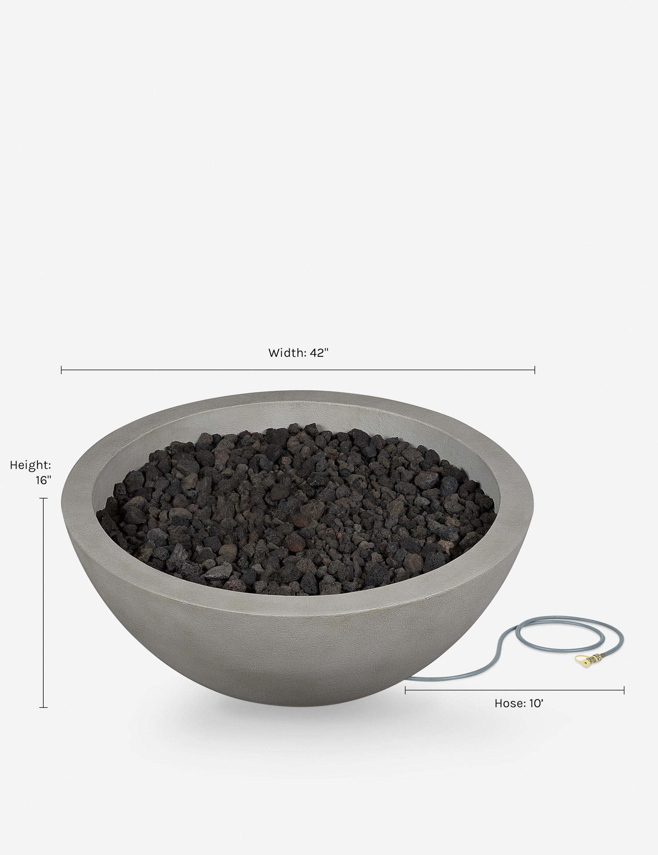 Dimensions on the Benno shade 42 inch round fire bowl
