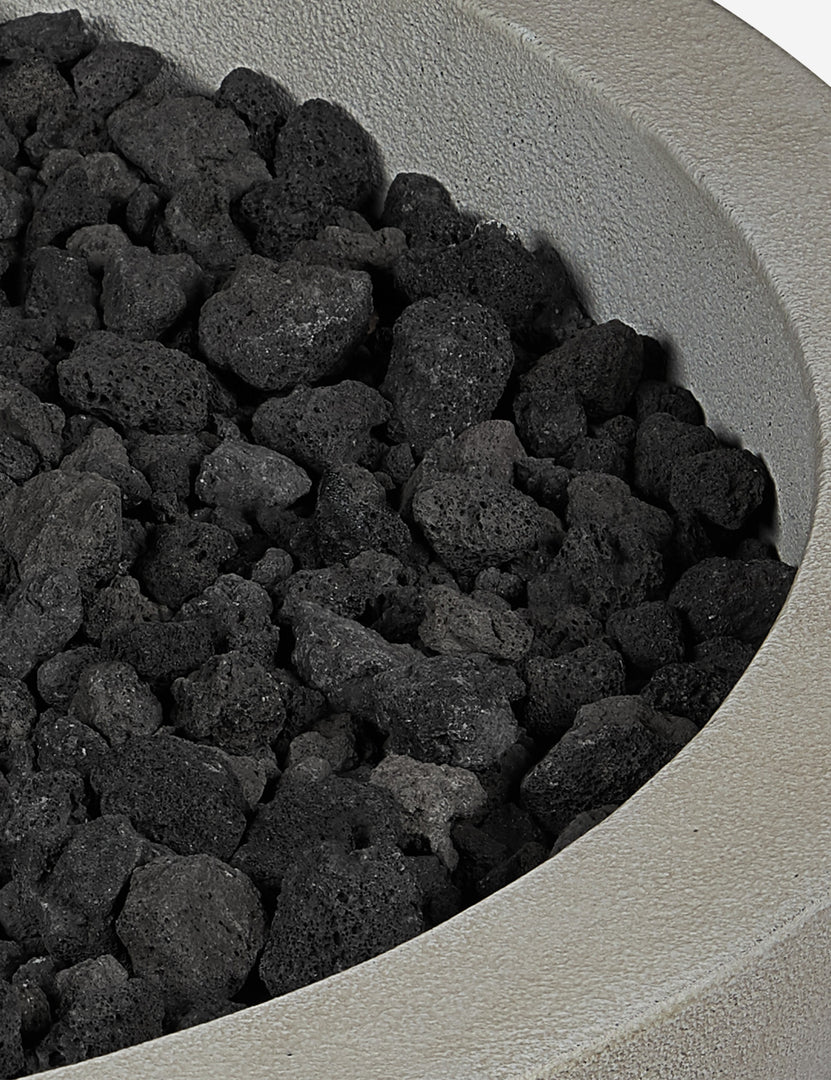 #color::shade #size::42- #configuration::natural-gas | Close up of the benno shade fire bowl