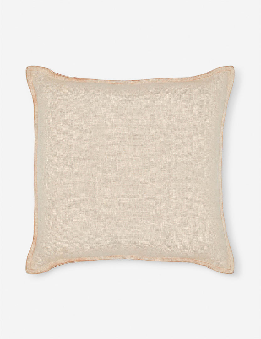 #color::blush #style::square #fill type::with-feather-down-insert #fill type::pillow-cover-only | Arlo Blush pink flax linen solid square pillow