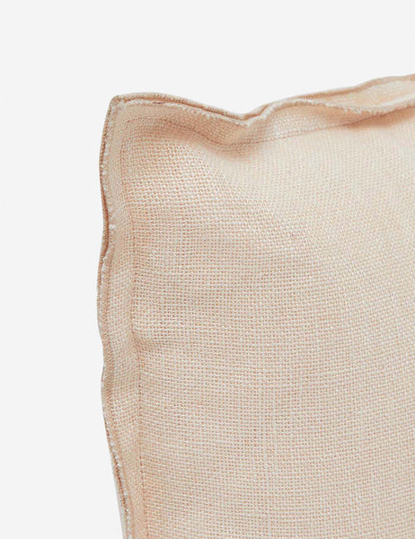 #color::blush #style::lumbar #fill type::with-feather-down-insert #fill type::pillow-cover-only | Corner of the arlo Blush pink lumbar pillow