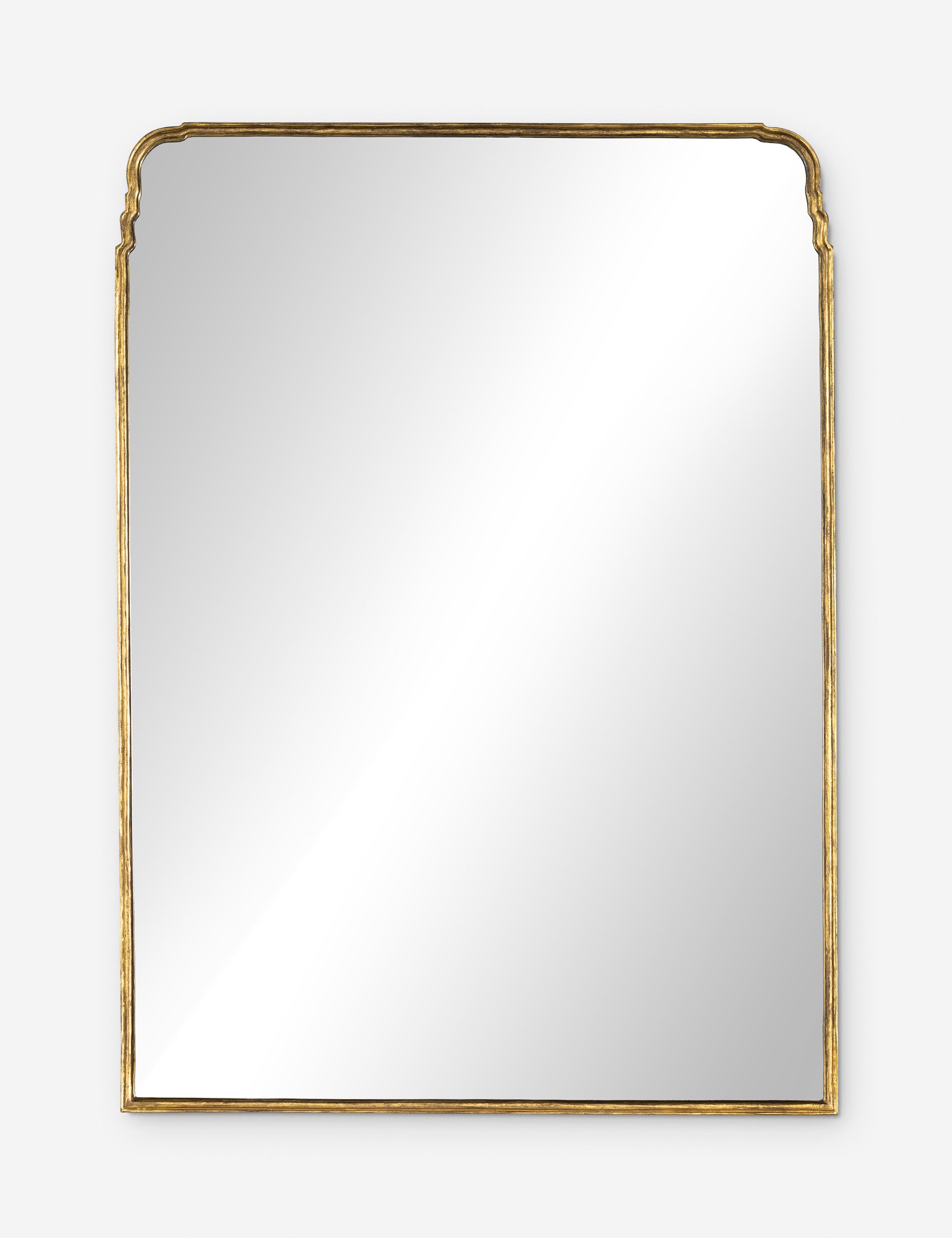 Teresa thin gold-leaf frame floor mirror.