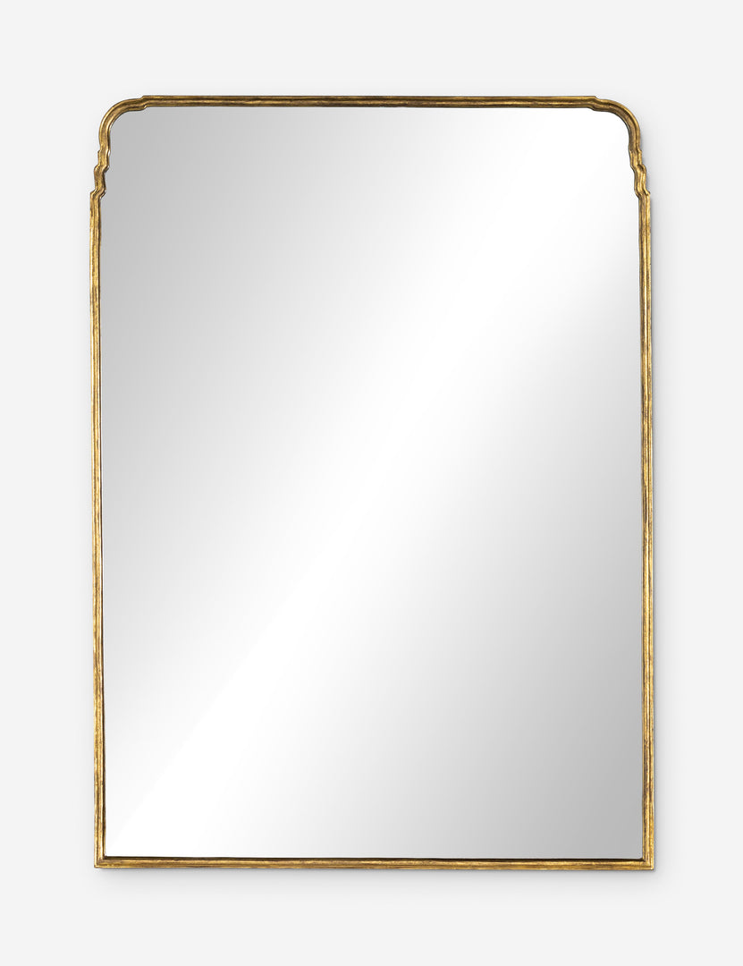 | Teresa thin gold-leaf frame floor mirror.