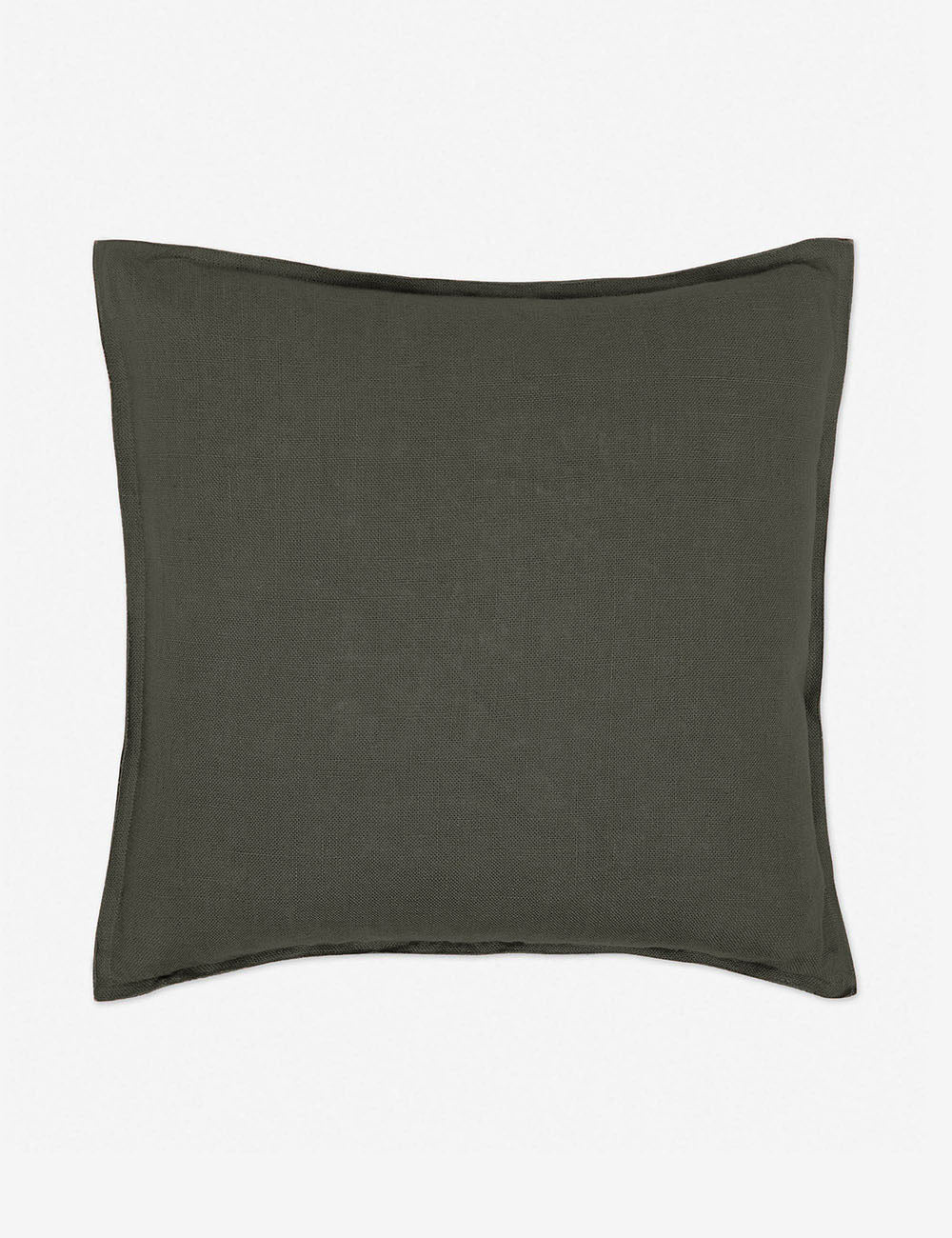 Arlo Conifer gray flax linen solid square pillow