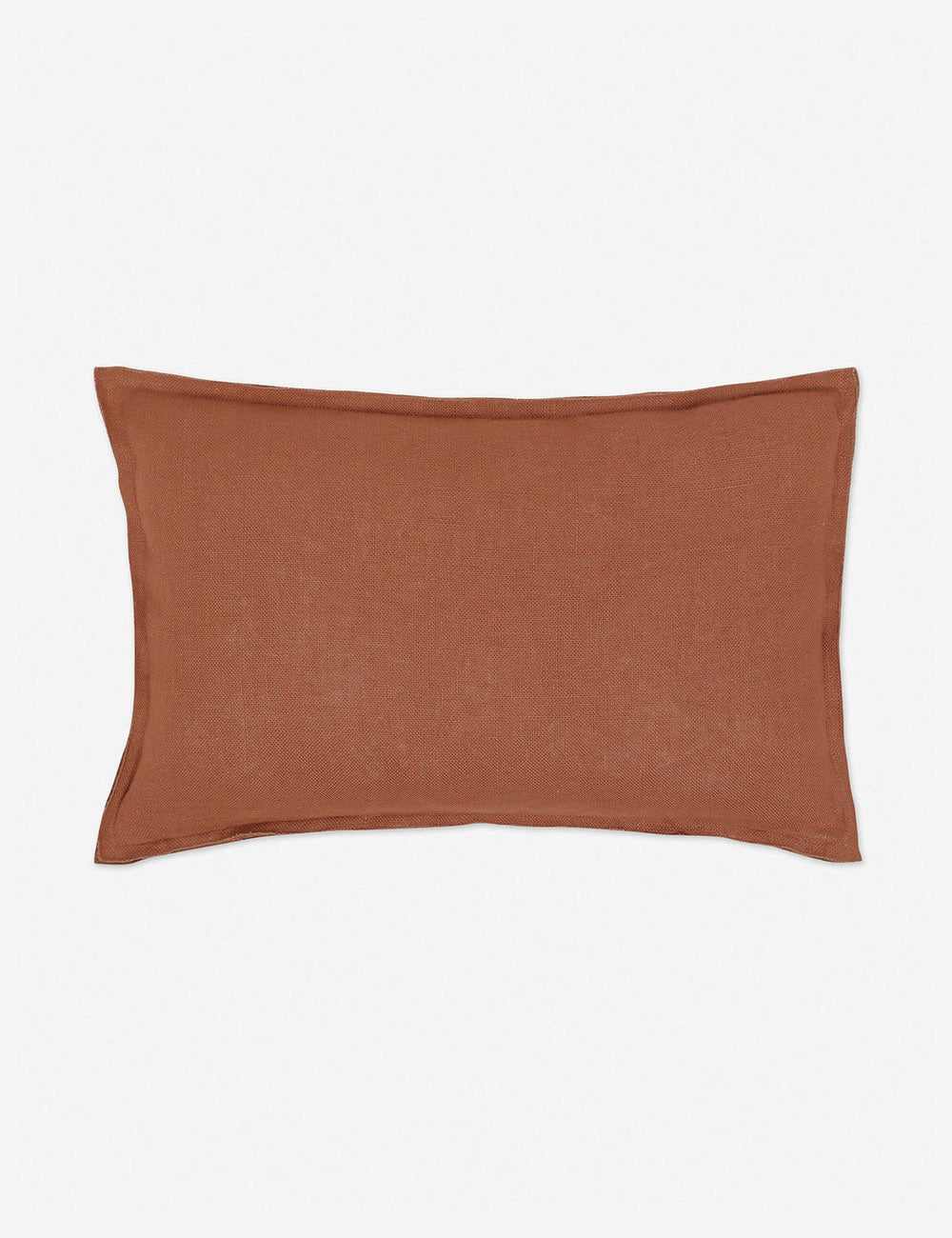 Arlo rust orange flax linen solid lumbar pillow