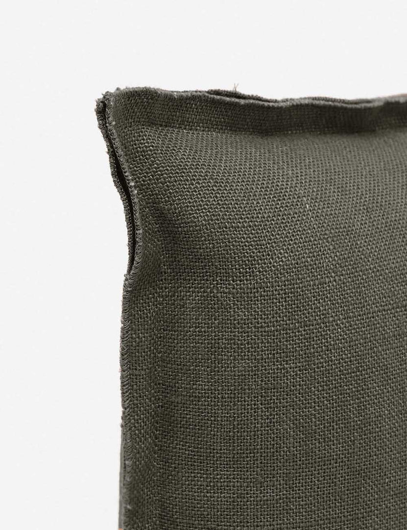 #color::conifer #style::lumbar #fill type::with-feather-down-insert #fill type::pillow-cover-only | Corner of the arlo Conifer gray lumbar pillow