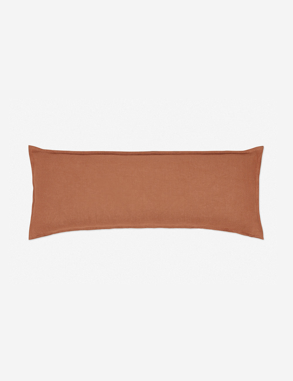 Arlo rust orange flax linen solid long lumbar pillow