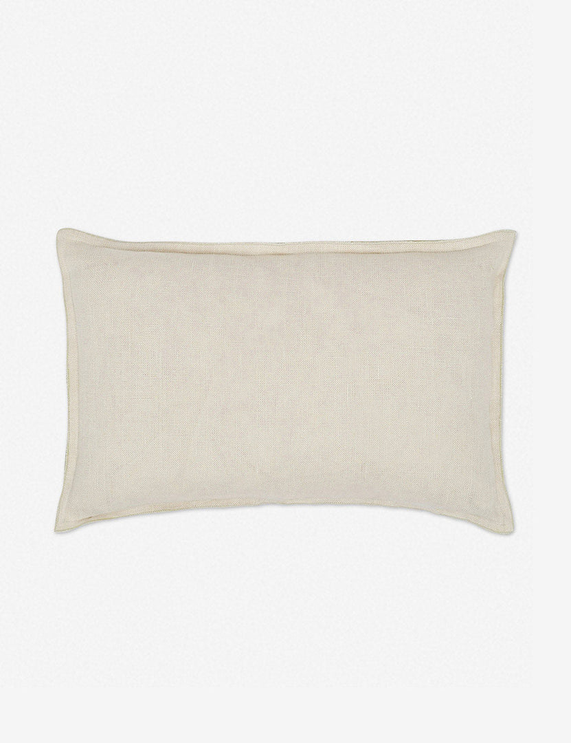 #color::light-natural #style::lumbar #fill type::with-feather-down-insert #fill type::pillow-cover-only | Arlo Light Natural flax linen solid lumbar pillow
