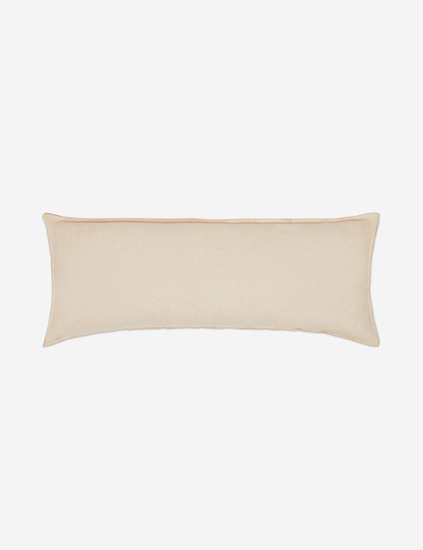 #color::blush #style::extra-long #fill type::with-feather-down-insert #fill type::pillow-cover-only | Arlo Blush pink flax linen solid long lumbar pillow