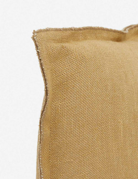 #color::marigold #style::lumbar #fill type::with-feather-down-insert #fill type::pillow-cover-only | Corner of the arlo Marigold lumbar pillow