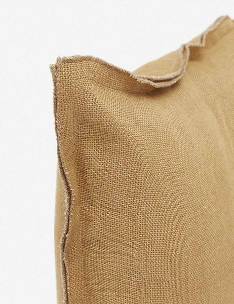 #color::marigold #style::extra-long #fill type::with-feather-down-insert #fill type::pillow-cover-only | Corner of the arlo Marigold long lumbar pillow