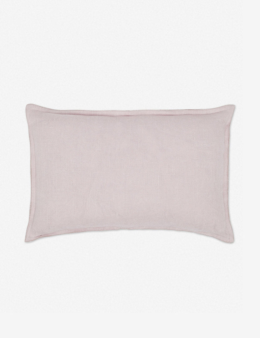 #color::greige #style::lumbar #fill type::with-feather-down-insert #fill type::pillow-cover-only | Arlo Greige flax linen solid lumbar pillow