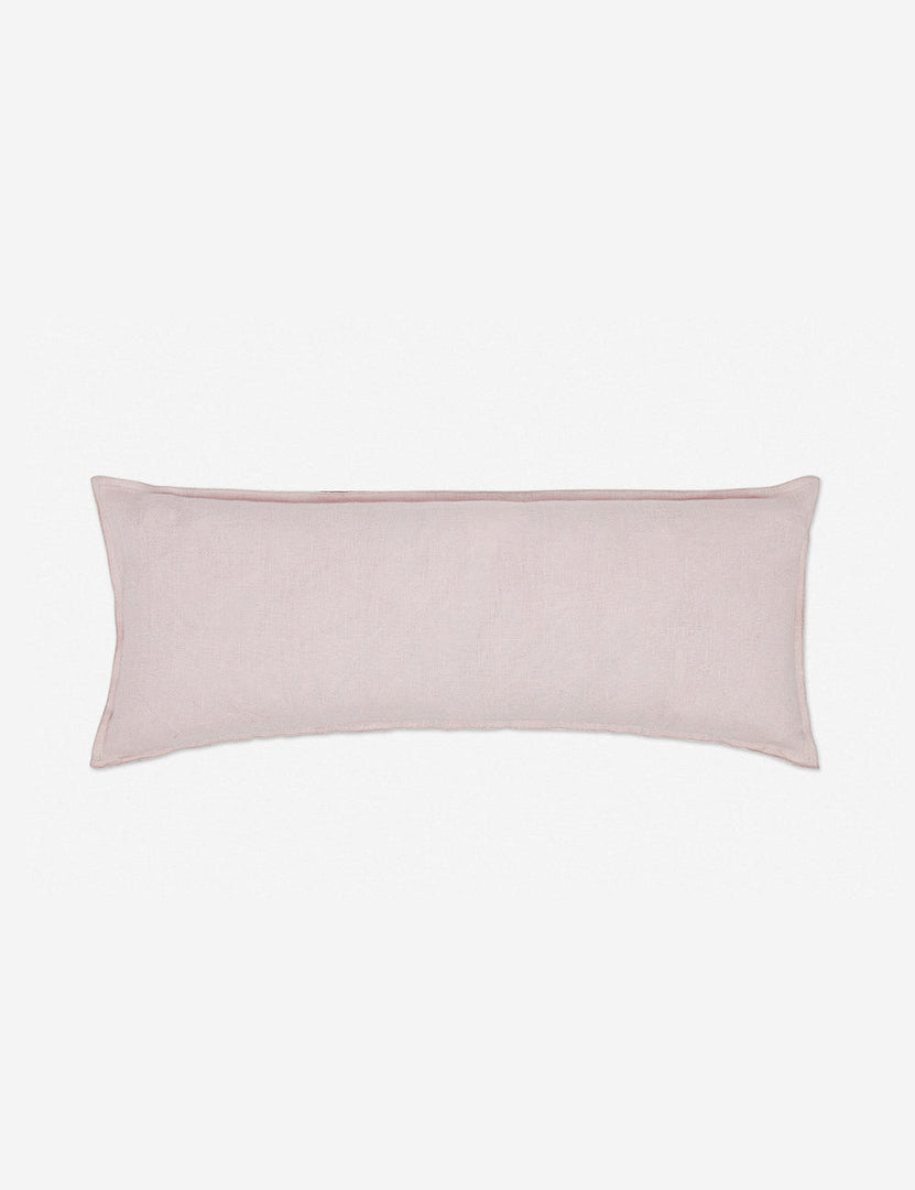 #color::greige #style::extra-long #fill type::with-feather-down-insert #fill type::pillow-cover-only | Arlo Greige flax linen solid long lumbar pillow