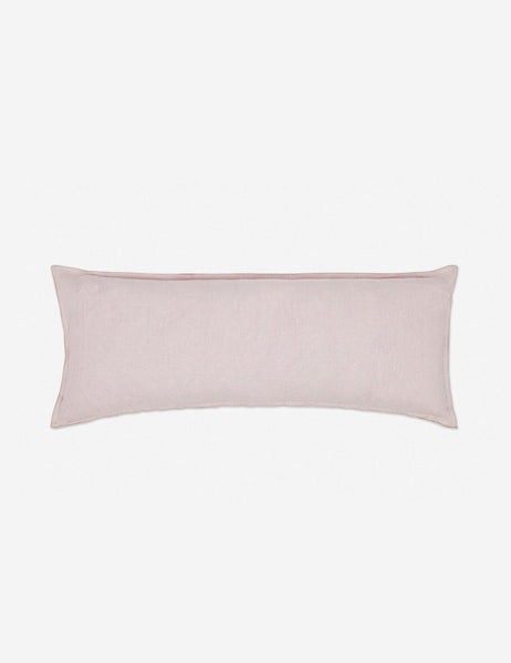 #color::greige #style::extra-long #fill type::with-feather-down-insert #fill type::pillow-cover-only | Arlo Greige flax linen solid long lumbar pillow