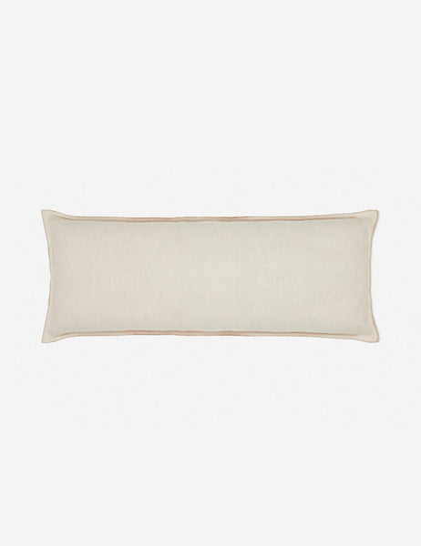 #color::light-natural #style::extra-long #fill type::with-feather-down-insert #fill type::pillow-cover-only | Arlo Light Natural flax linen solid long lumbar pillow
