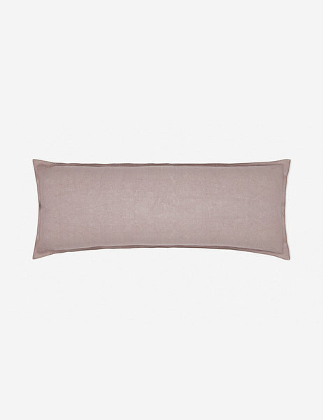 #color::dark-natural #style::extra-long #fill type::with-feather-down-insert #fill type::pillow-cover-only | Arlo Dark Natural flax linen solid long lumbar pillow