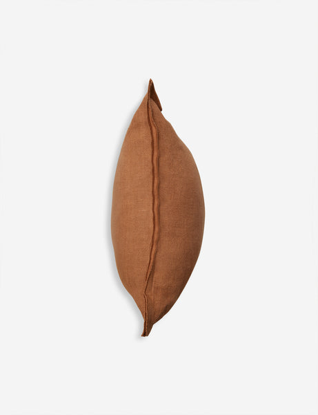 #color::burnt-orange #size::extra-long #fill type::with-feather-down-insert #fill type::pillow-cover-only | Side of the arlo Burnt Orange long lumbar pillow