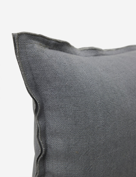 #color::dusty-blue #style::extra-long #fill type::with-feather-down-insert #fill type::pillow-cover-only | Corner of the arlo Dusty Blue long lumbar pillow