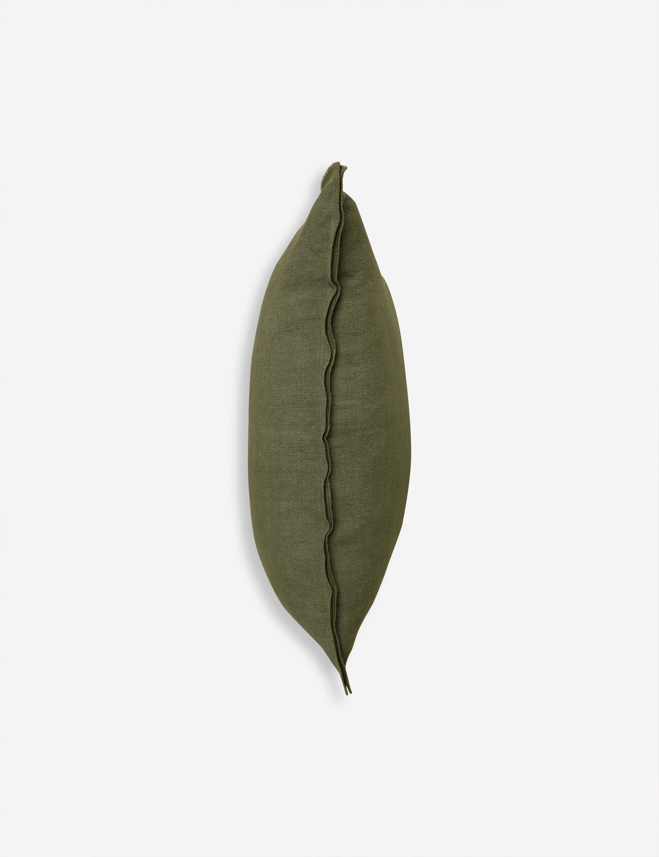 Side of the arlo Olive green lumbar pillow
