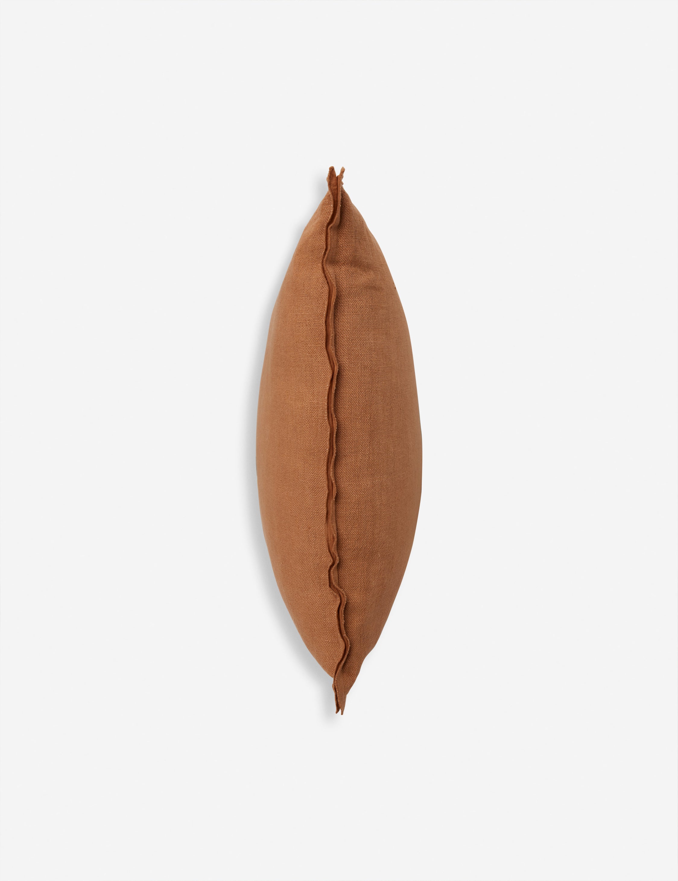 Side of the arlo Burnt Orange square pillow