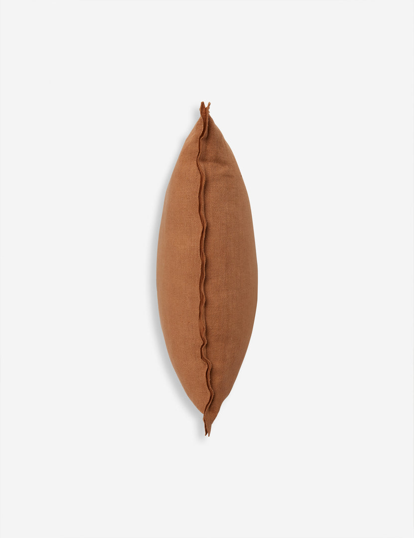 #color::burnt-orange #size::square #fill type::with-feather-down-insert #fill type::pillow-cover-only | Side of the arlo Burnt Orange square pillow