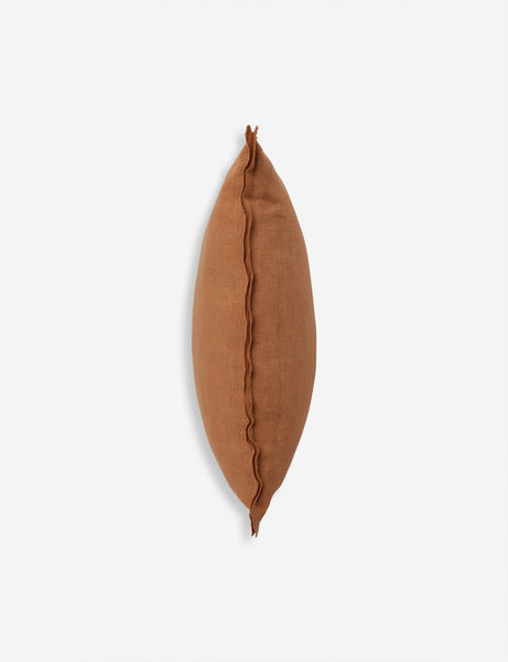 #color::burnt-orange #size::square #fill type::with-feather-down-insert #fill type::pillow-cover-only | Side of the arlo Burnt Orange square pillow