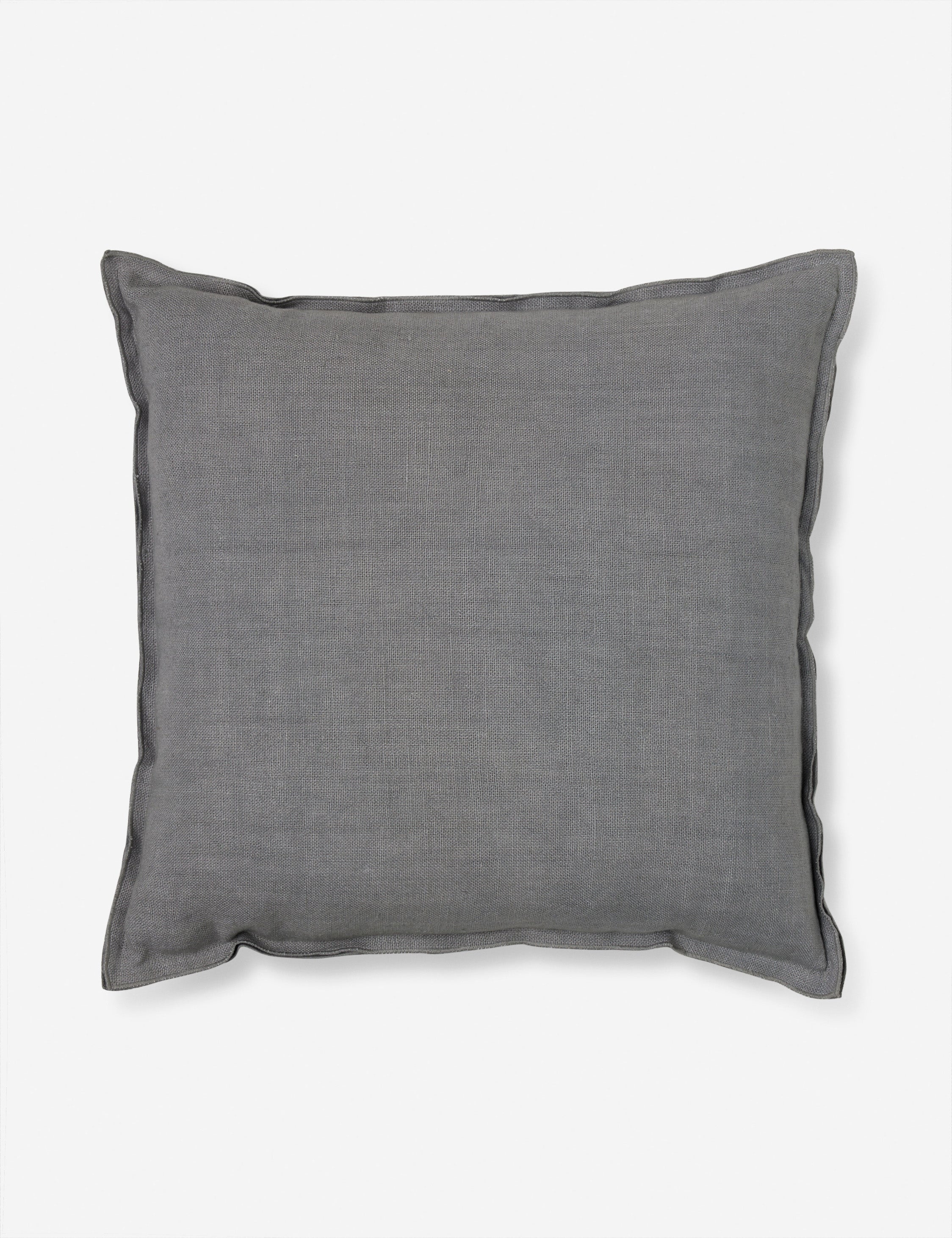 Arlo Dusty Blue flax linen solid square pillow